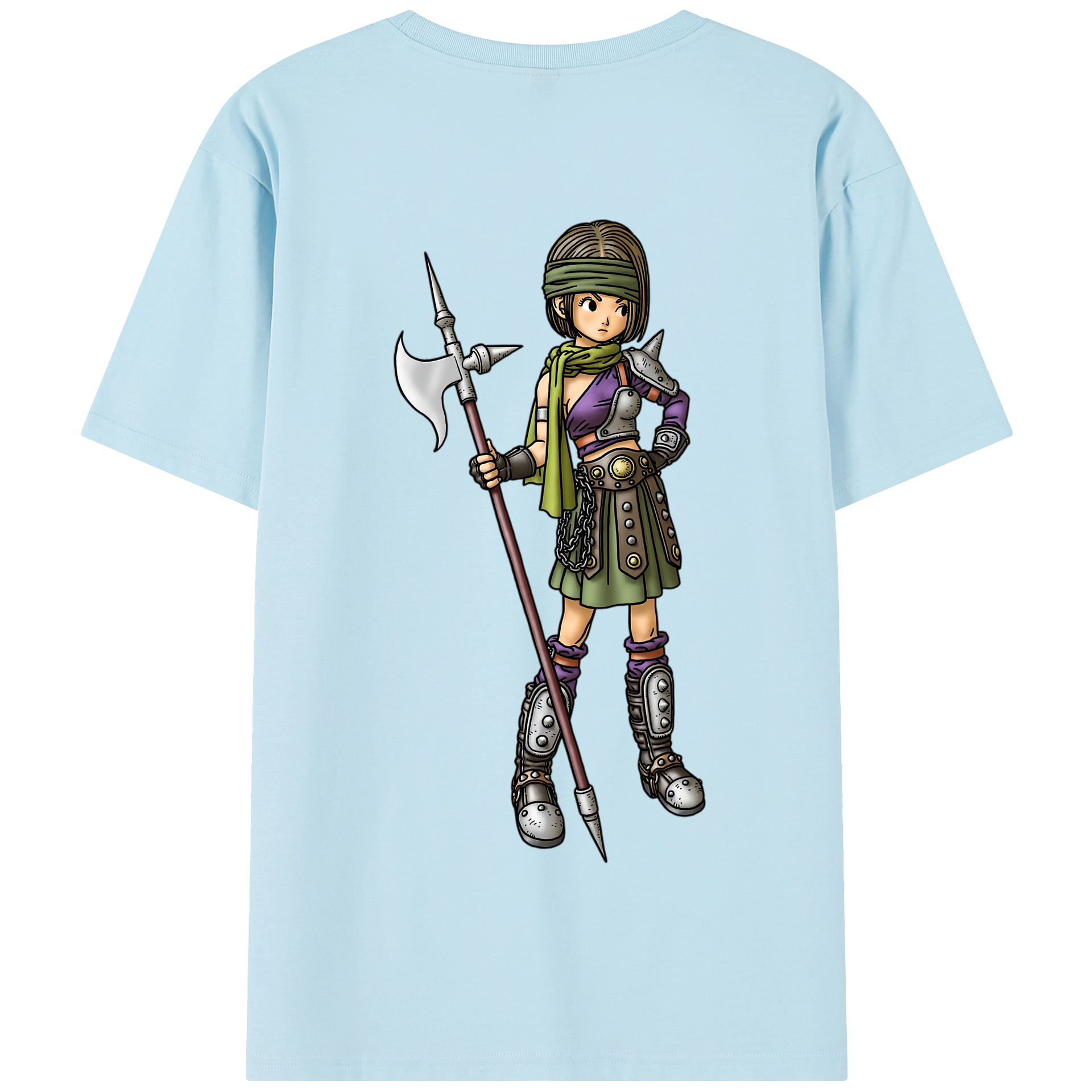 （画像用） ドラゴンクエスト Doragon Kuesuto Dragon Quest 綿100％半袖Tシャツ（背面プリント）